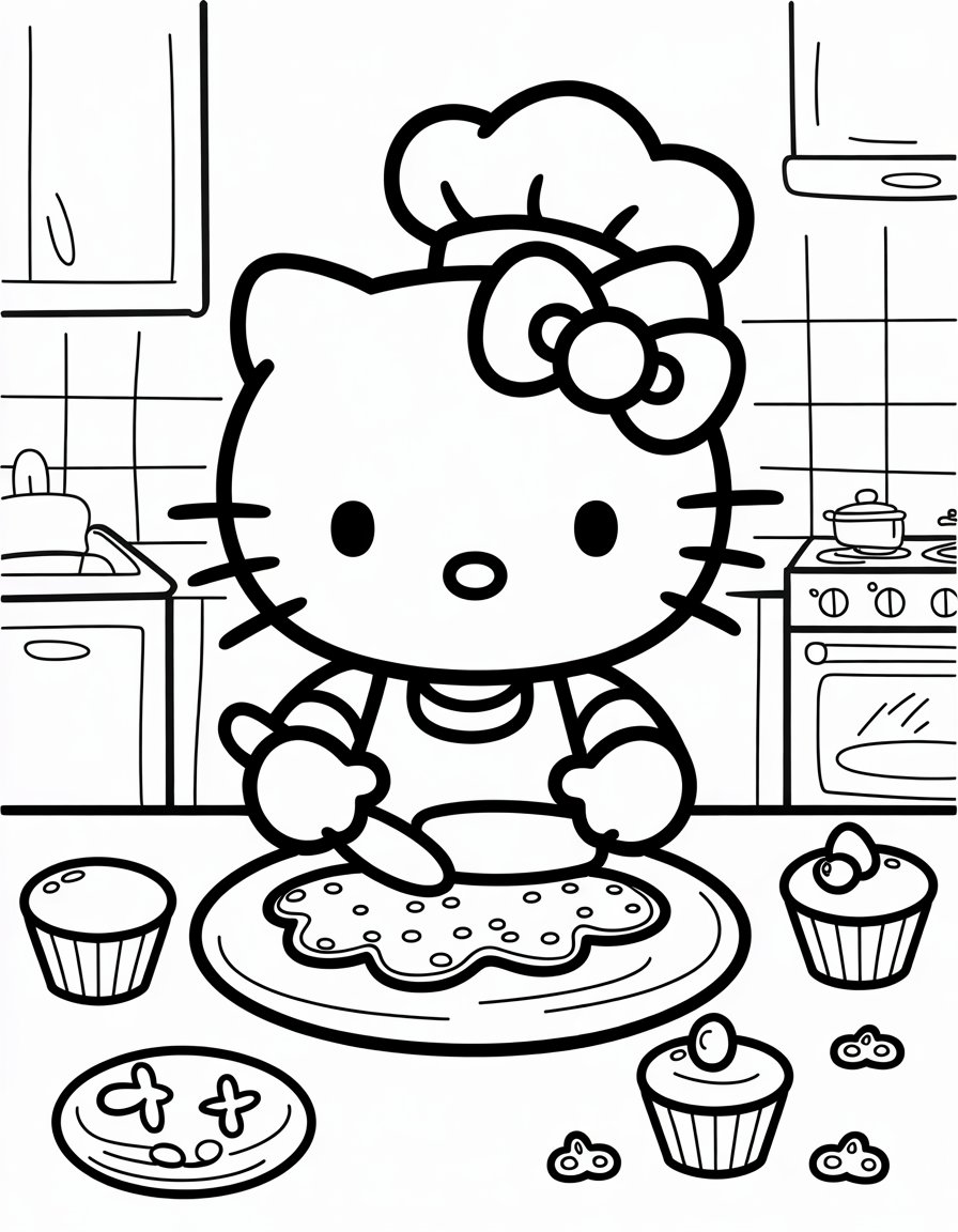 Baking Hello Kitty